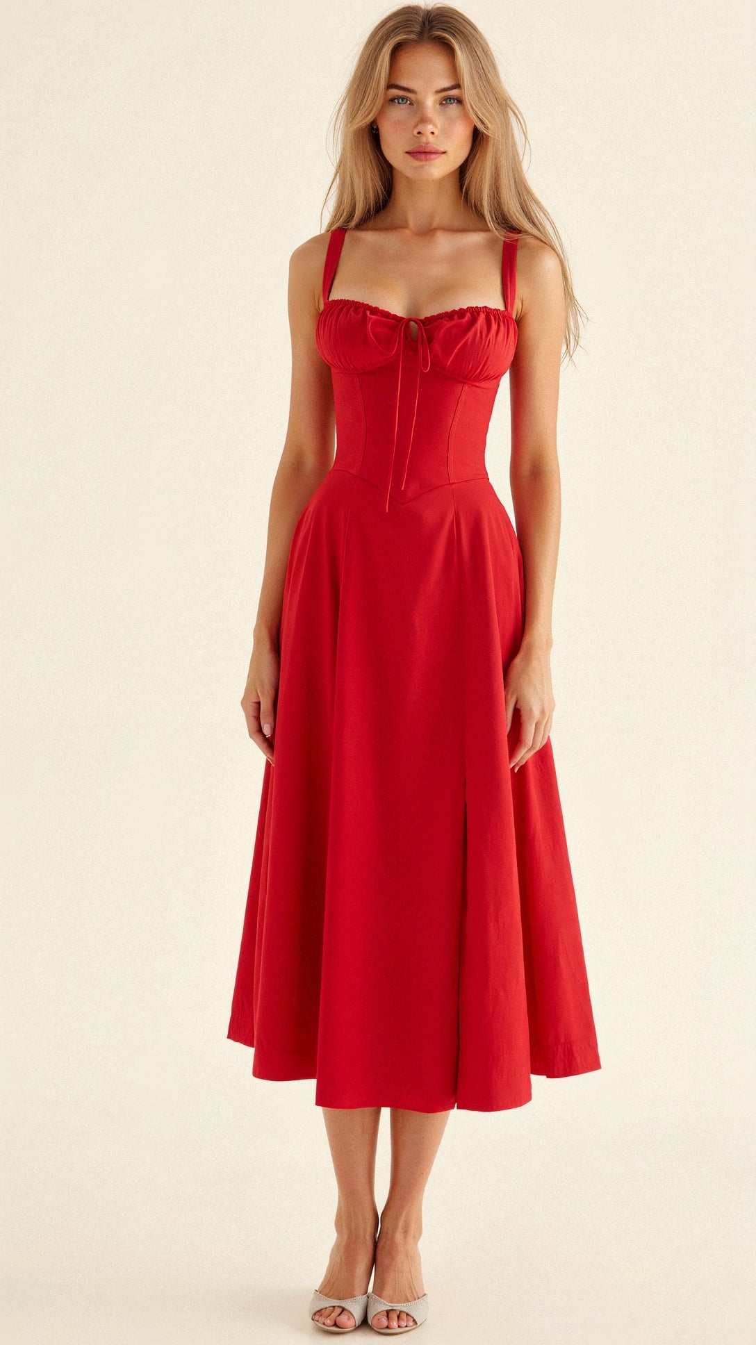 Margaret | Corset Midi Dress - Elegant, figure-flattering style